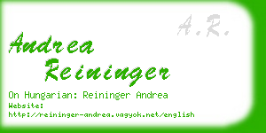 andrea reininger business card